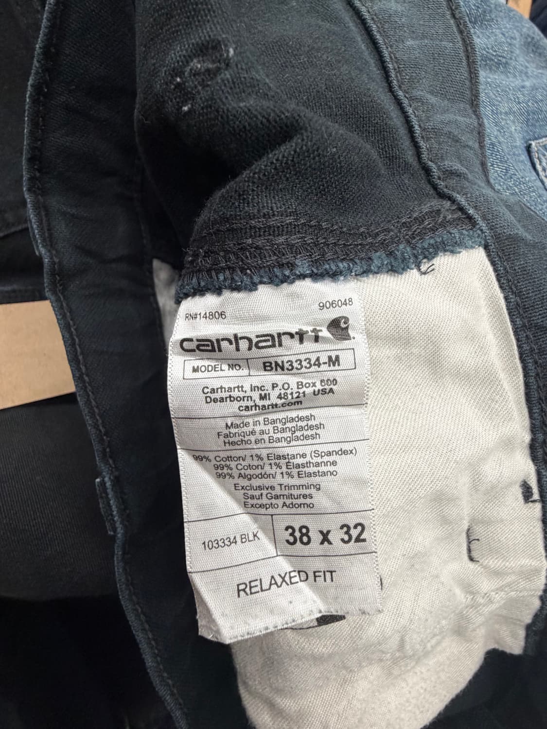 칼하트 더블니 팬츠 블랙 blk 상품이미지7