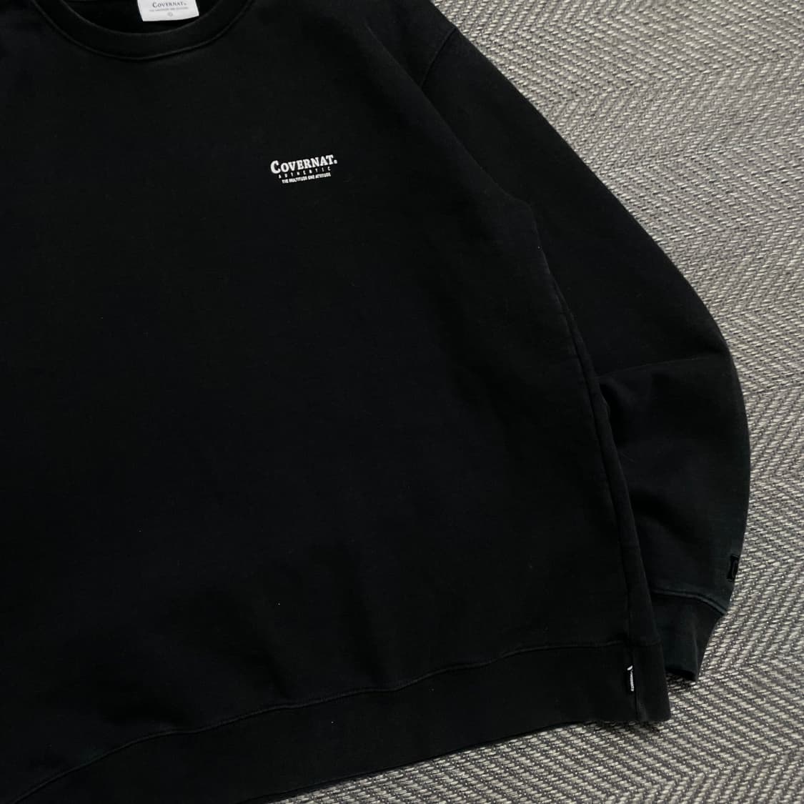 커버낫 빅로고 블랙 박시핏 맨투맨y 5272 상품이미지4