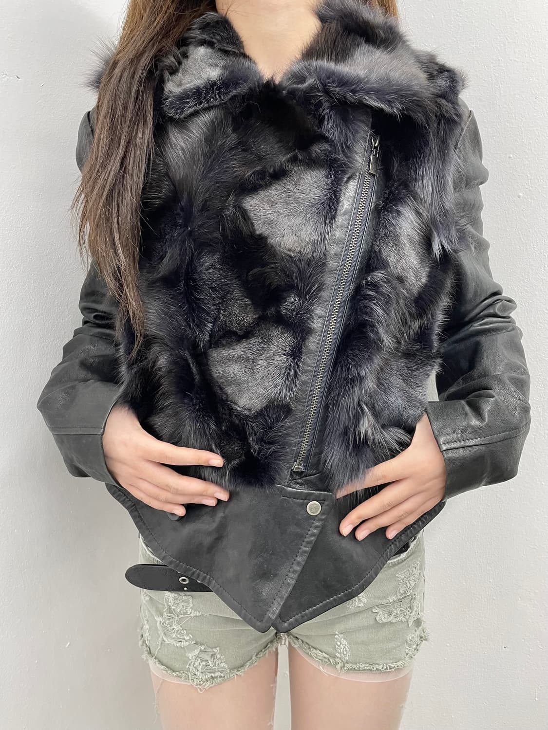 딥블루 폭스 퍼자켓 상품이미지4