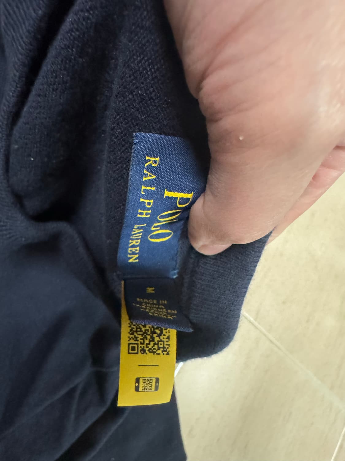 폴로 랄프로렌 코튼 크루넥 스웨터 블루 m사이즈 상품이미지4