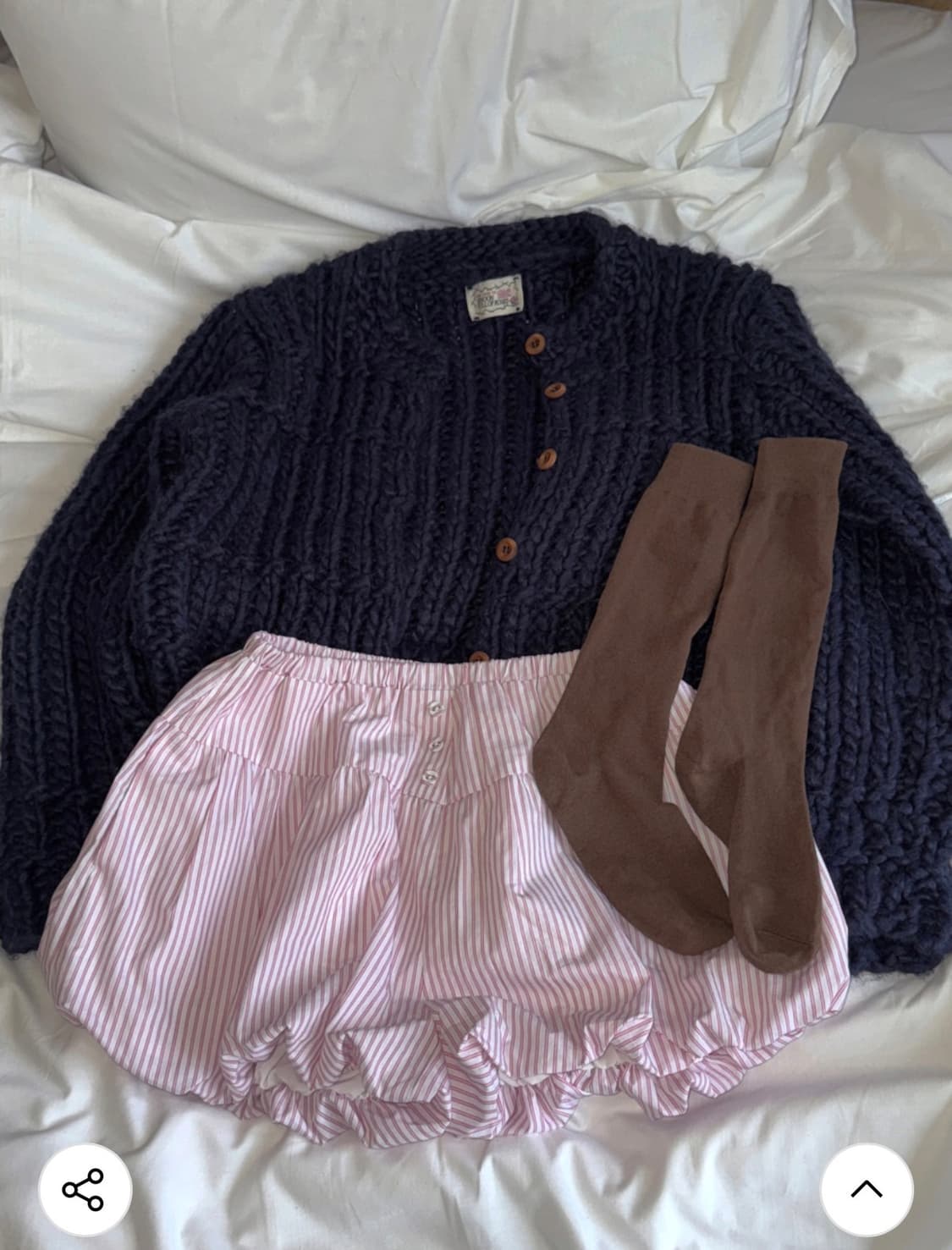 Sinoon 시눈 핸드메이드 니트 카디건 Cardigan 네이비 상품이미지2