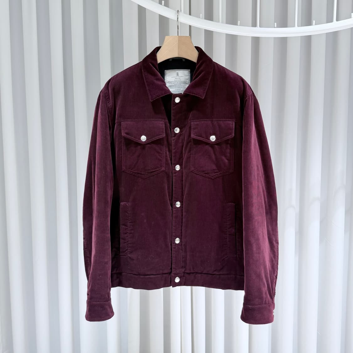 (A+/XL) / 브루넬로 쿠치넬리 코듀로이 버건디 봄버 자켓 상품이미지1