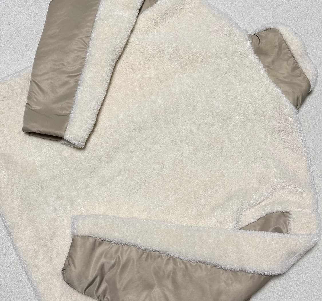 아디다스 카키 베이지 쉐르파 후리스 집업 상품이미지8
