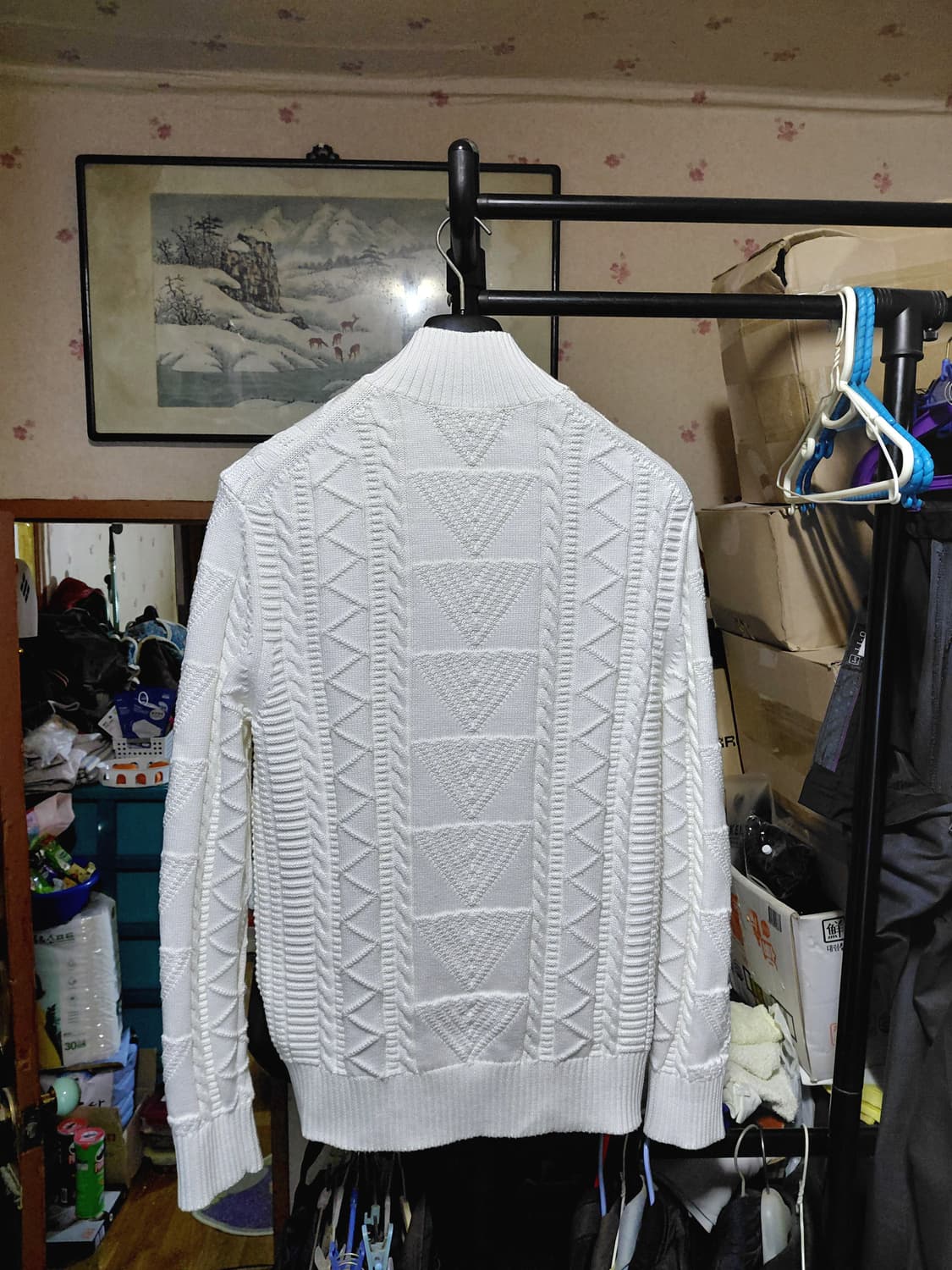 [브룩스브라더스]수피마코튼 케이블 버튼 모크넥 스웨터 L사이즈 상품이미지2