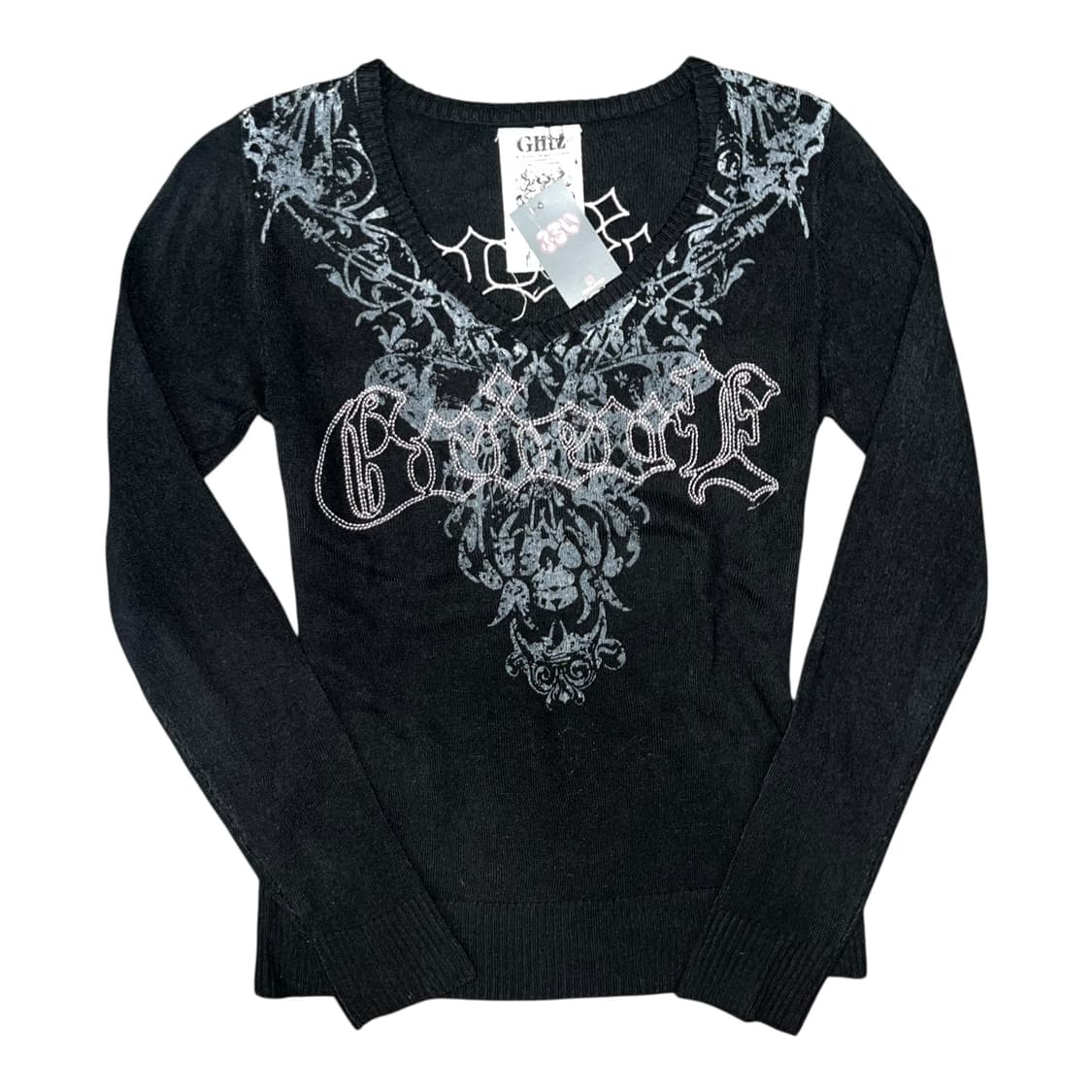 Glitz 글리츠 나비프린팅 자수 긴팔니트 y2k갸루 상품이미지1