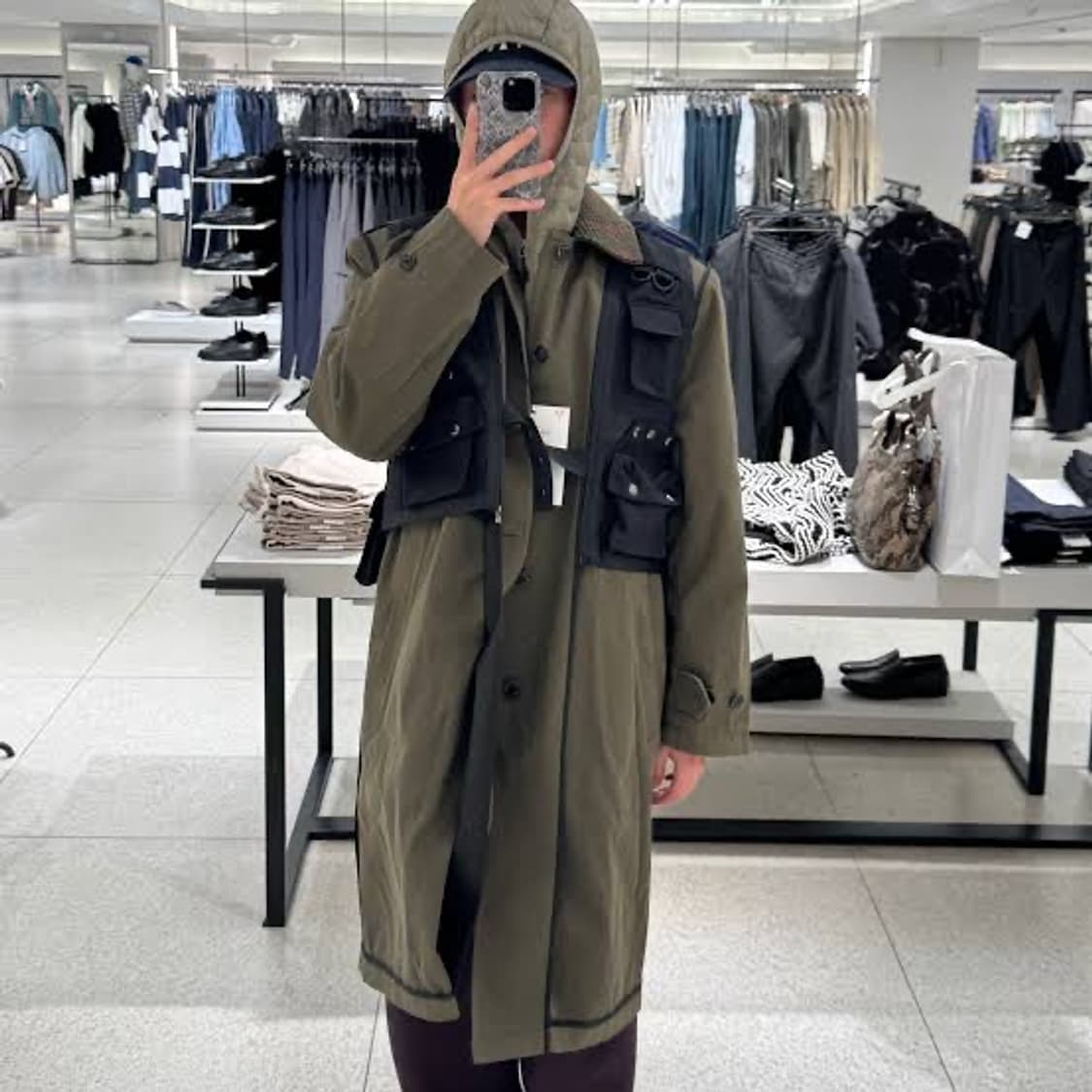 자라 앤더슨벨 베스트렌치 코트 카키  상품이미지5