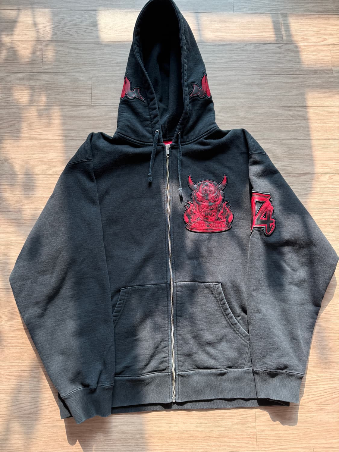 22SS 슈프림 데몬 후드집업 블랙 상품이미지1