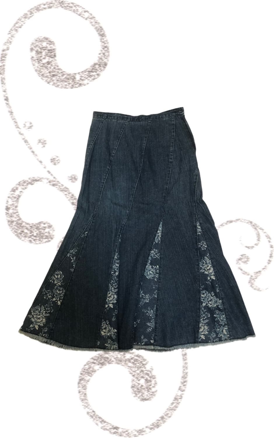 Flower  Denim Skirrrt 상품이미지1