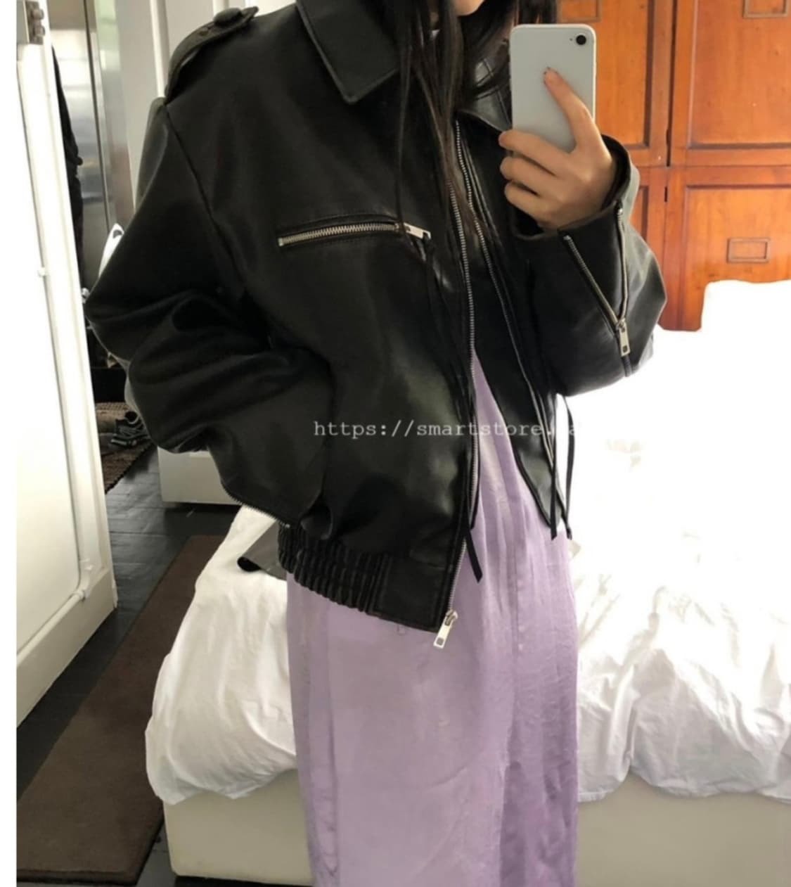 1회착용)도매택 (노프라블럼) 레더 블루종 점퍼.가죽자켓.가죽점퍼 상품이미지9