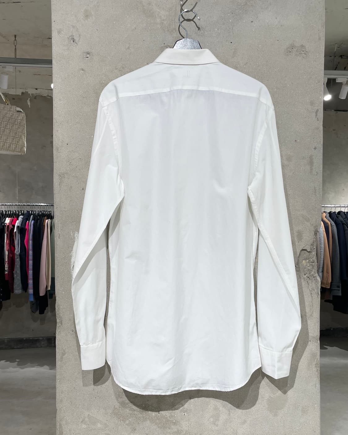 닐바렛 화이트 페이크 클립 히든 버튼 코튼 셔츠 상품이미지6