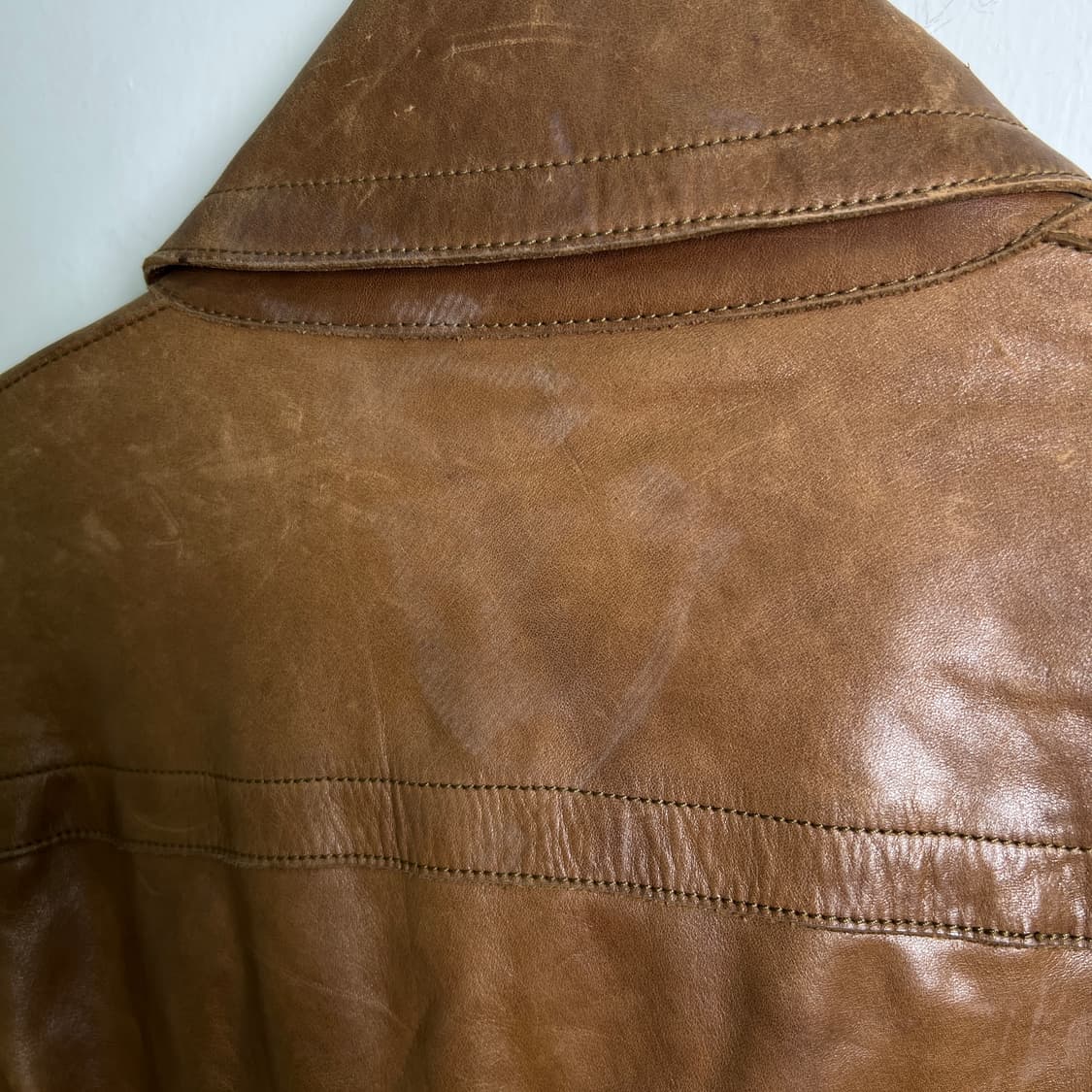 VTG 빈티지 브라운 레더 코트 48 상품이미지10