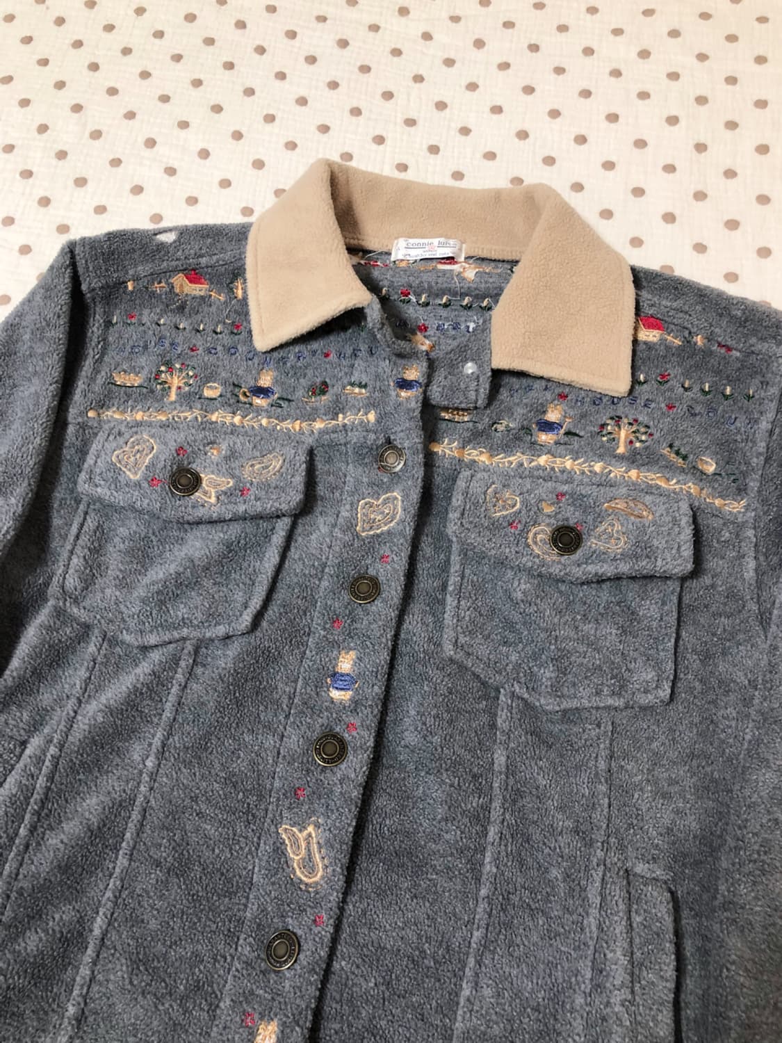 빈티지 모리 자수 후리스 자켓 상품이미지2