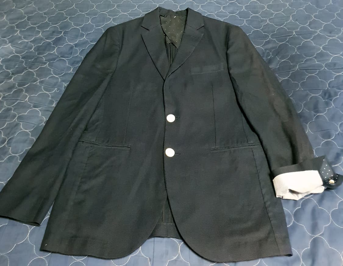 (빈티지) 빈폴 슬림핏 리얼버튼 클래식 코튼 블레이저 네이비 (M) 상품이미지1