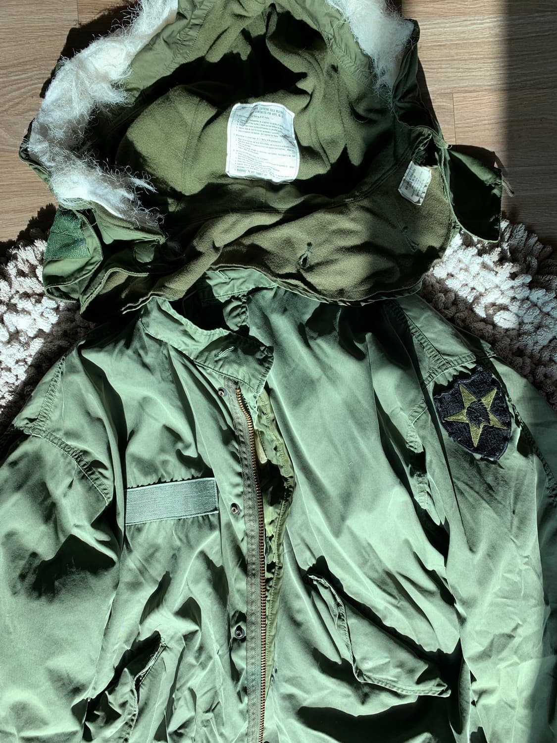 오리지널 70s피쉬테일 M-65 내,외피 모자 (내,외피) 풀세트 상품이미지1