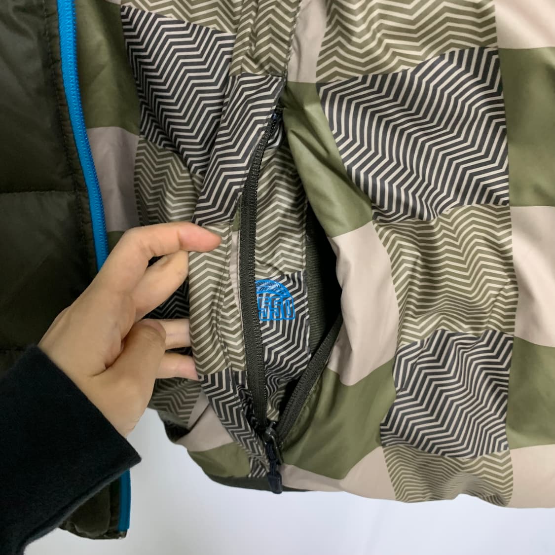 나이키 배색 패딩 점퍼 블루/카키 빈티지 남녀공용  상품이미지6