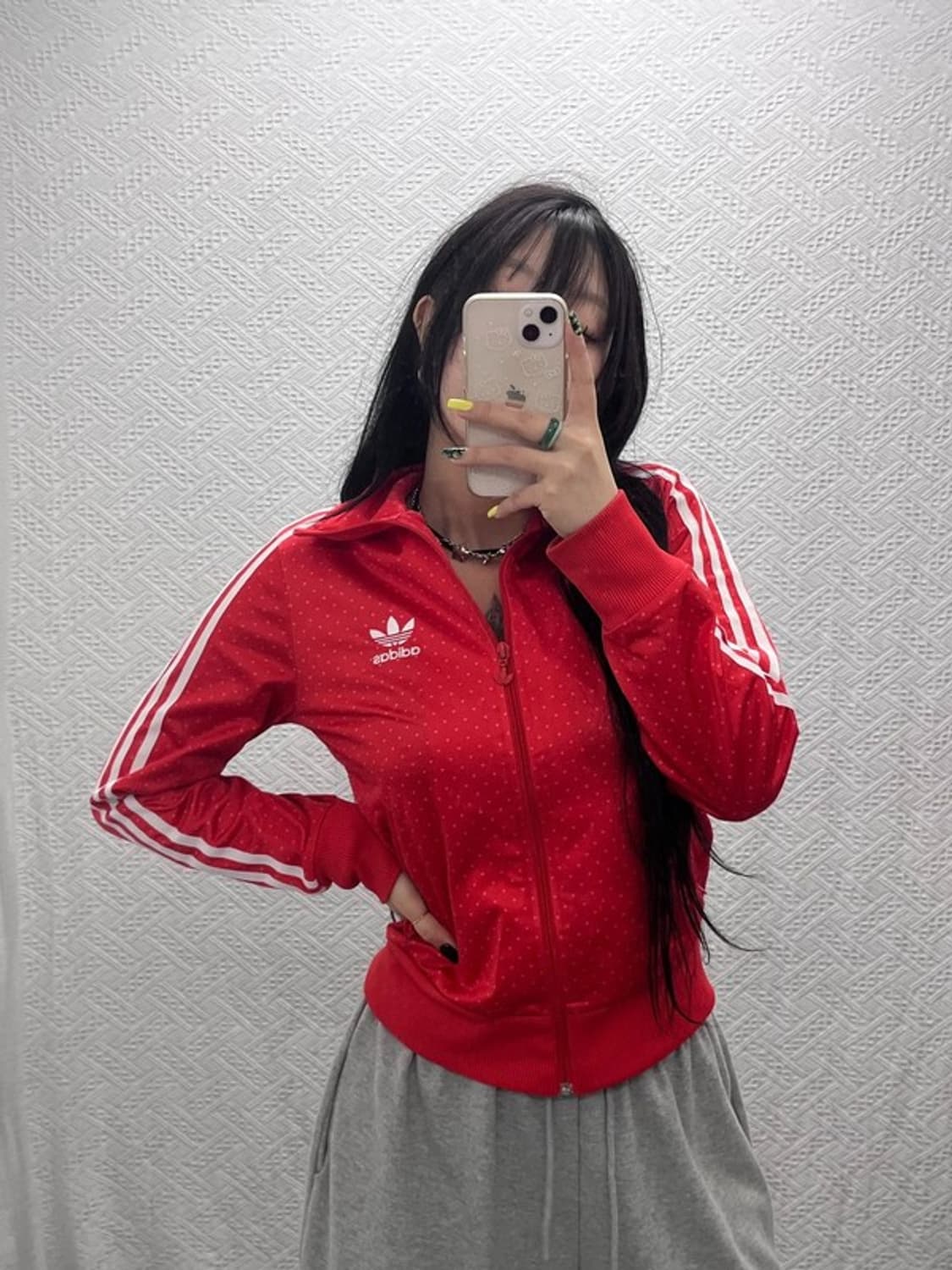 아디다스 Y2K 대장급 키치 주얼리 패턴 져지 집업 95 C07478 상품이미지2