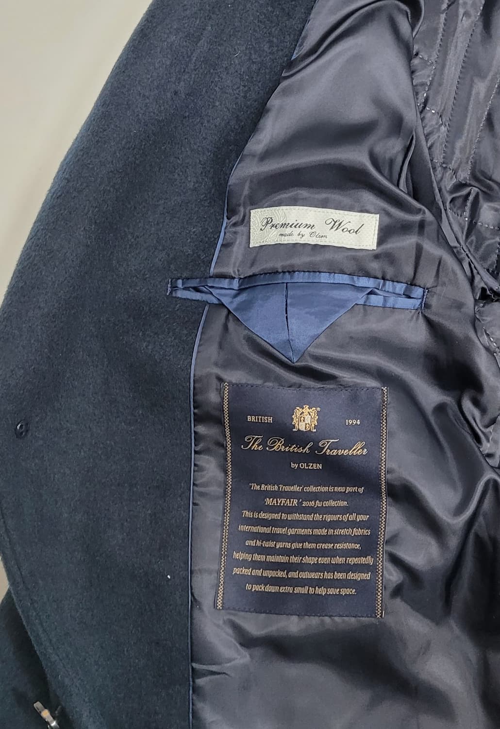 OLZEN 올젠 모직 코트 / 남 100 네이비 블루 상품이미지6