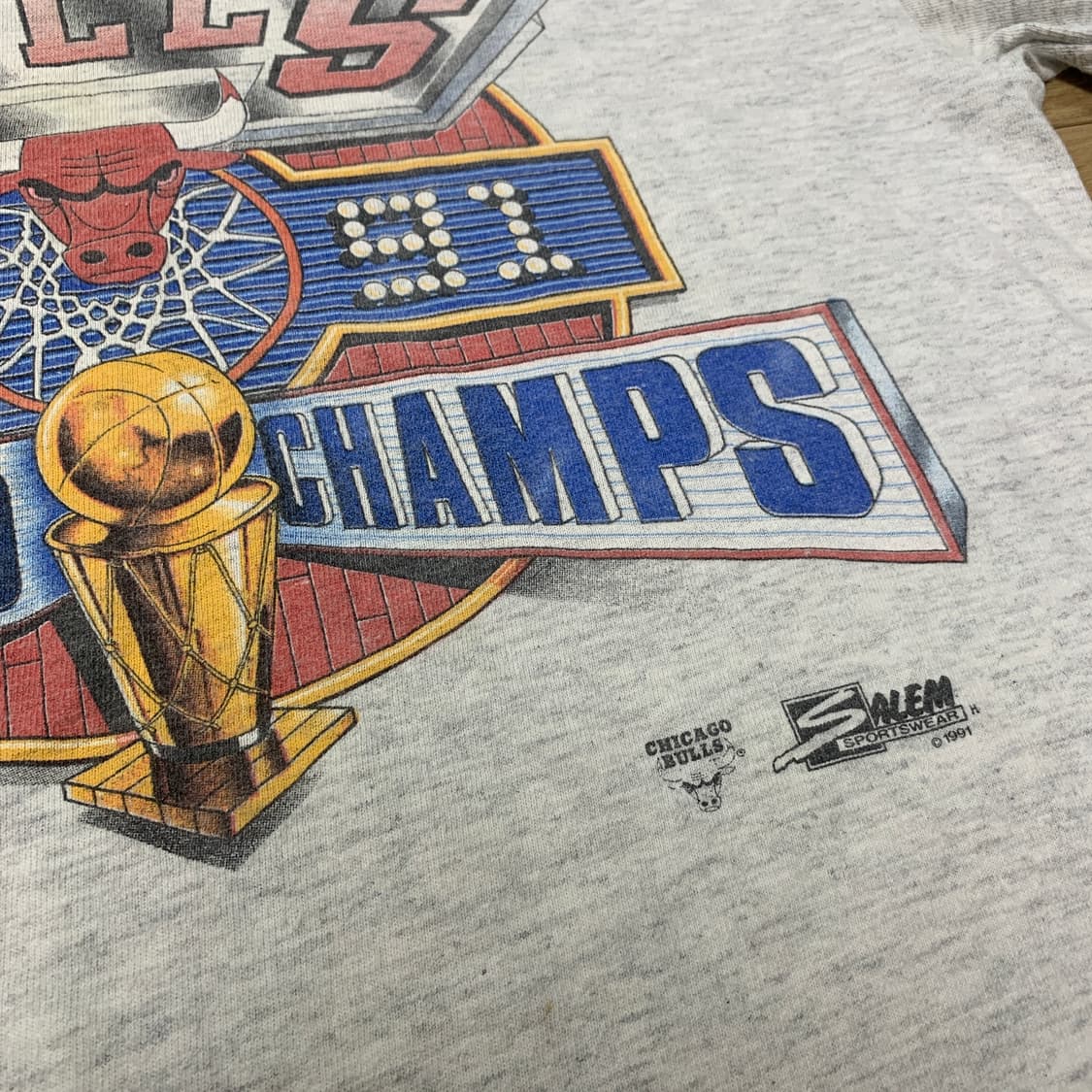 S) 시카고불스 91 우승 싱글스티치 반팔 상품이미지10
