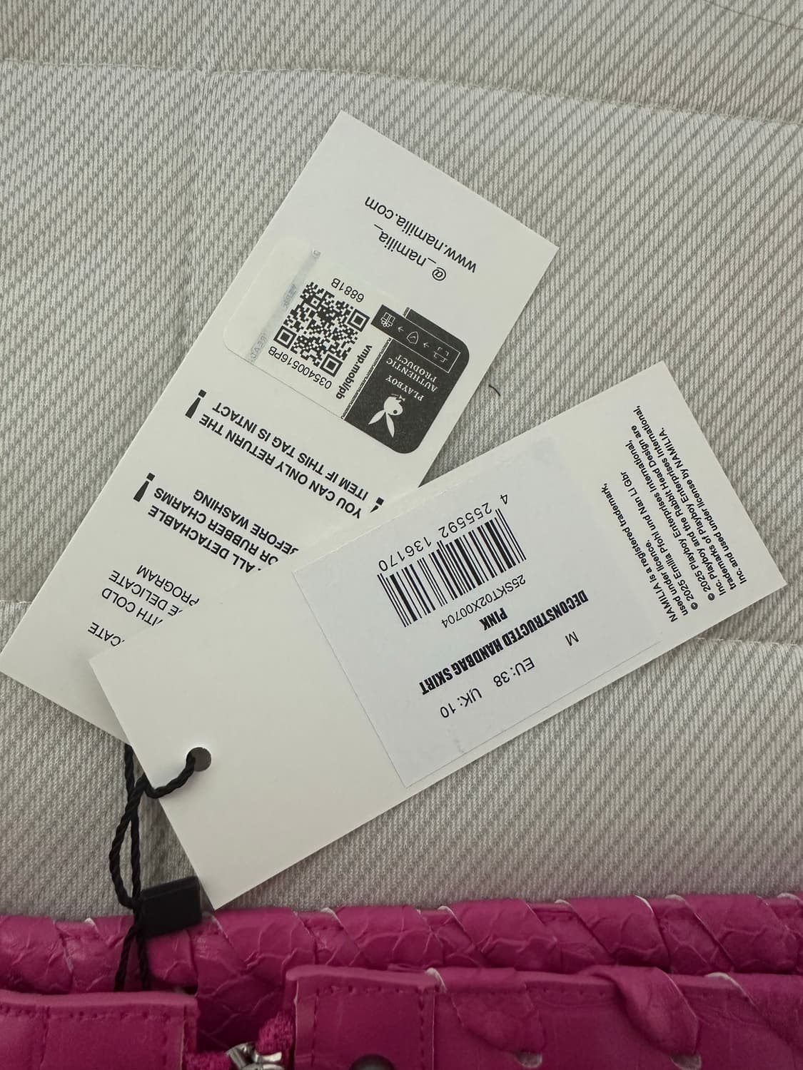 Namilia x 플레이보이 핸드백스커트 핑크 M 상품이미지3