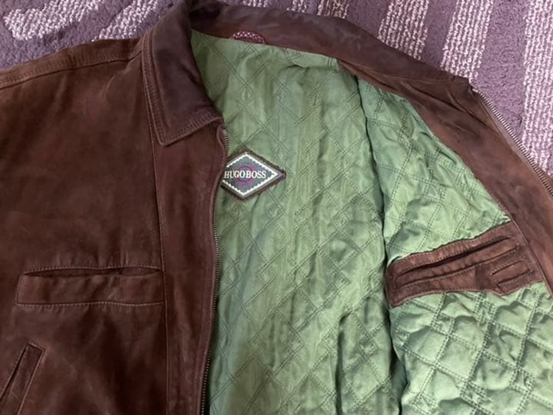 90s 80s 휴고보스 스웨이드 레더 자켓 라지 상품이미지5
