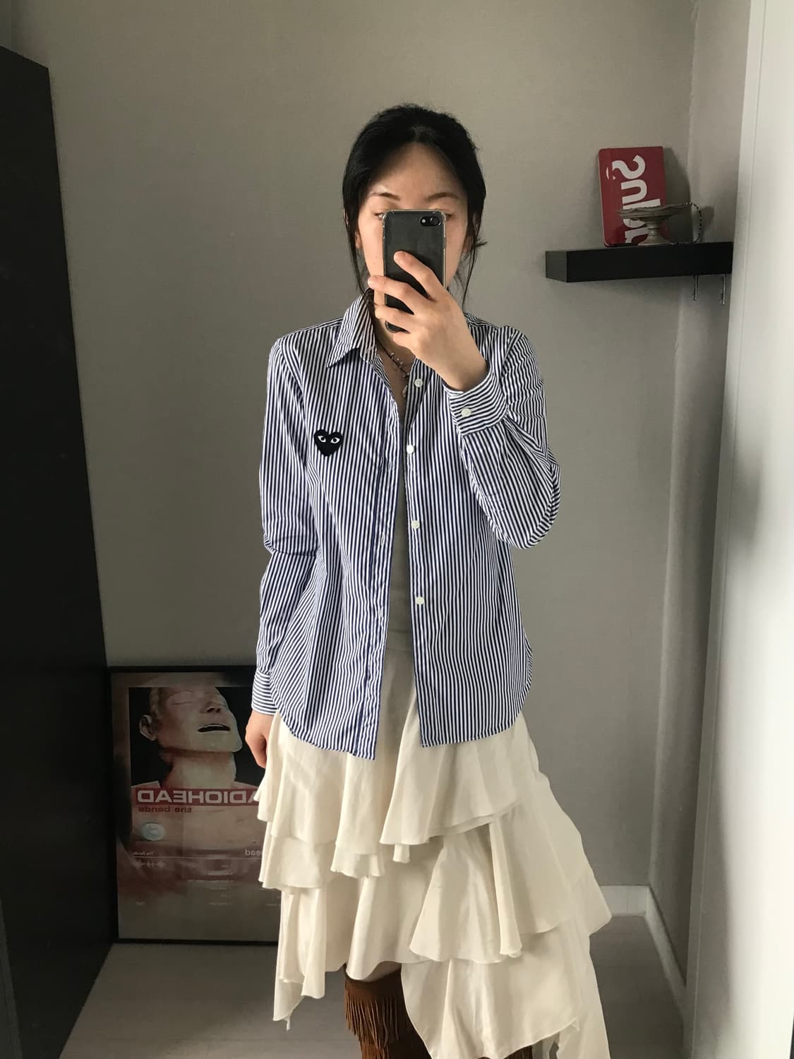 꼼데가르송 블랙 와펜 스트라이프 셔츠 상품이미지2