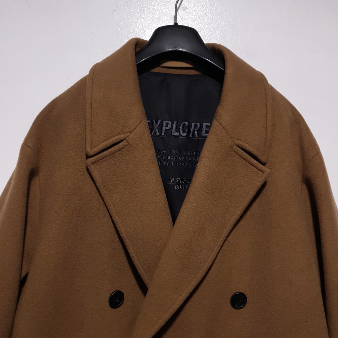 실측 L) 인사일런스 X 분트 더블 울 캐시미어 블렌드 코트 자켓 카멜 상품이미지2