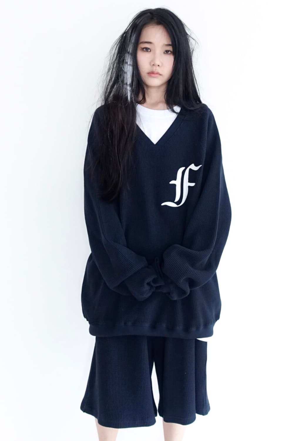 샵페어리 waffle boxy MTM (navy) 상품이미지1