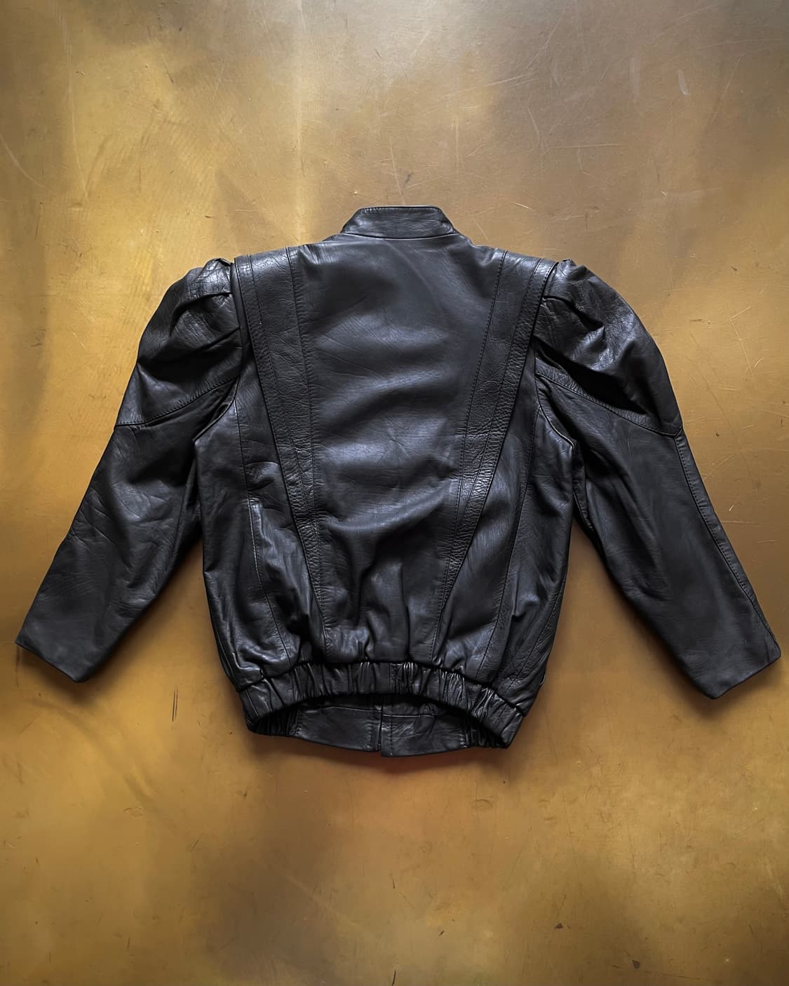 1980-90s Power Shoulder Leather Jacket 상품이미지9