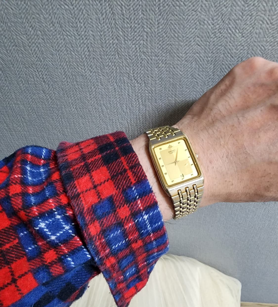 빈티지 SEIKO 세이코 쿼츠 사각 금장 시계 상품이미지9