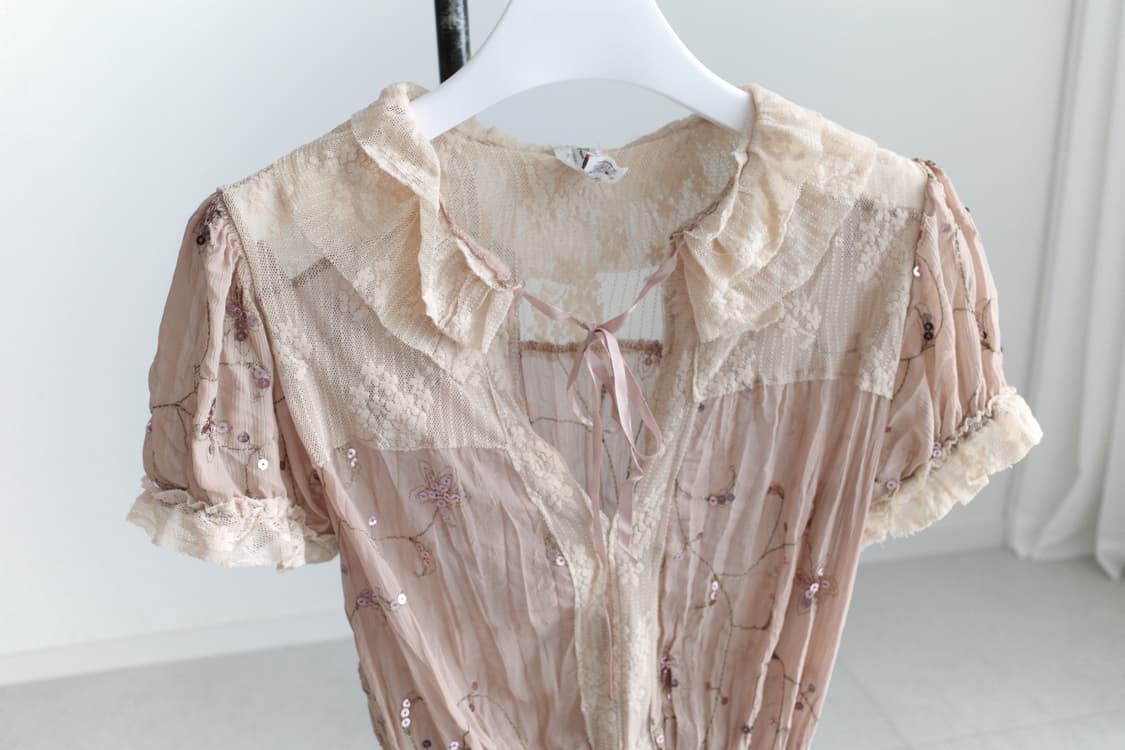 see-through sequin blouse 상품이미지3