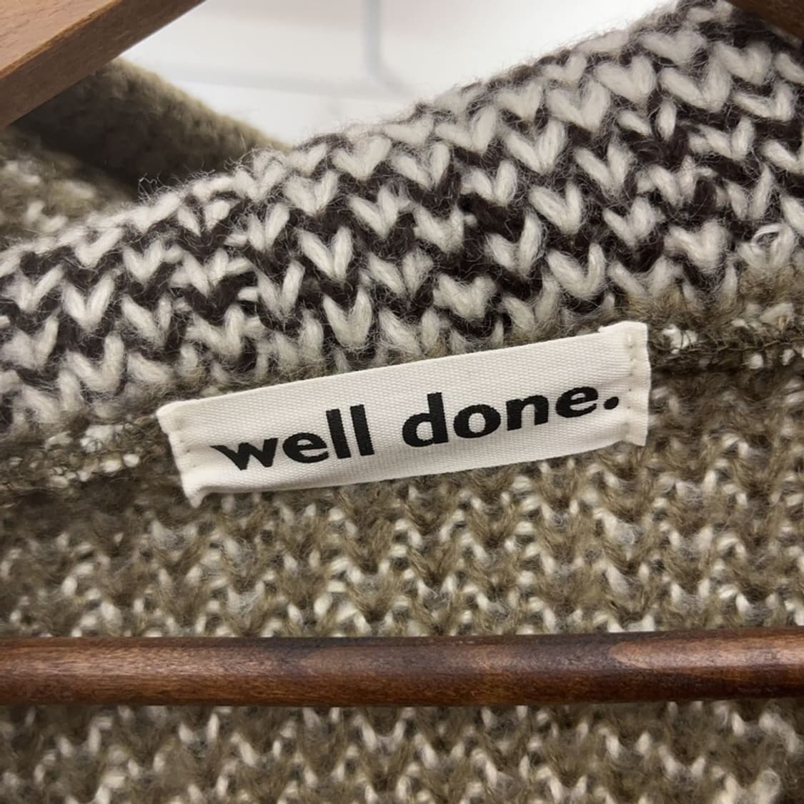 빈티지 폭닥 노르딕 패턴 올리브 카키 가디건 L C07004 상품이미지5