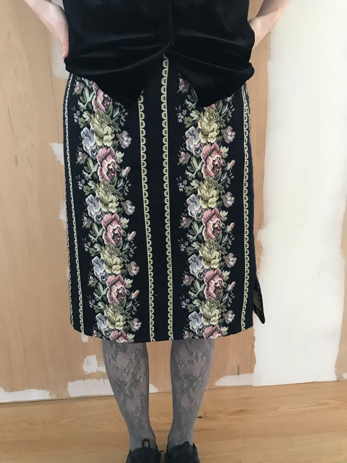 vintage flower pattern skirt  상품이미지6