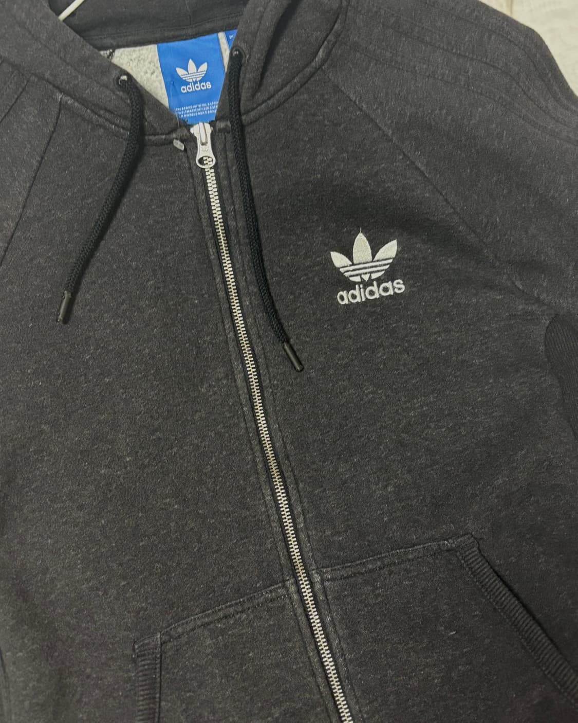 급처!!!!아디다스 파이어버드 후드집업 차콜 그레이 상품이미지3