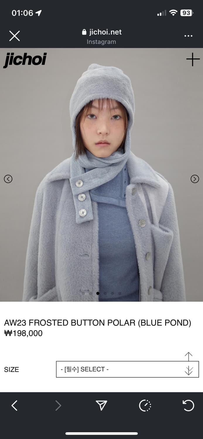 Jichoi AW23 FROSTED BUTTON POLAR (BLUE P 상품이미지2