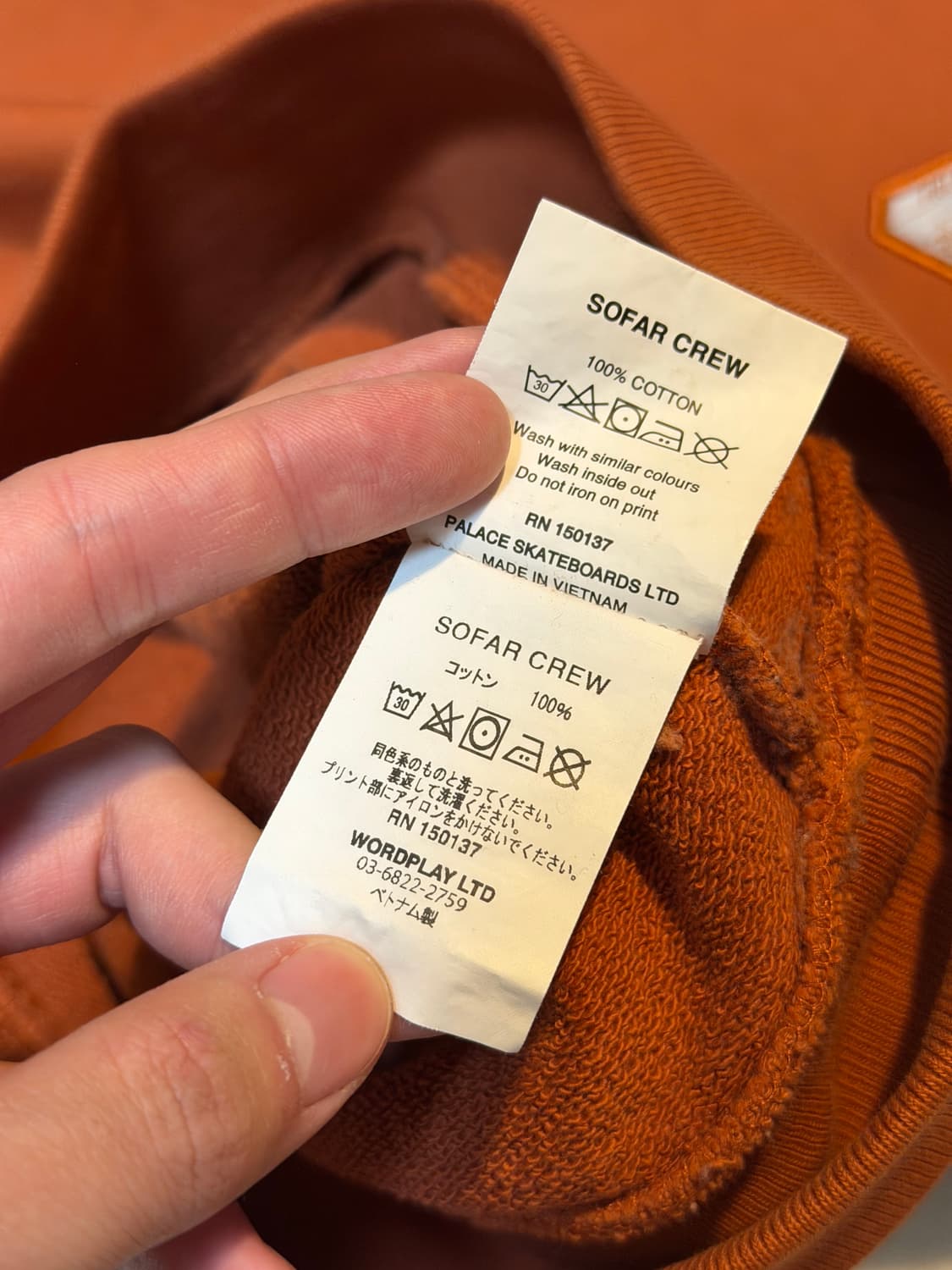 팔라스 22FW 소파 크루넥 맨투맨 오렌지 상품이미지4