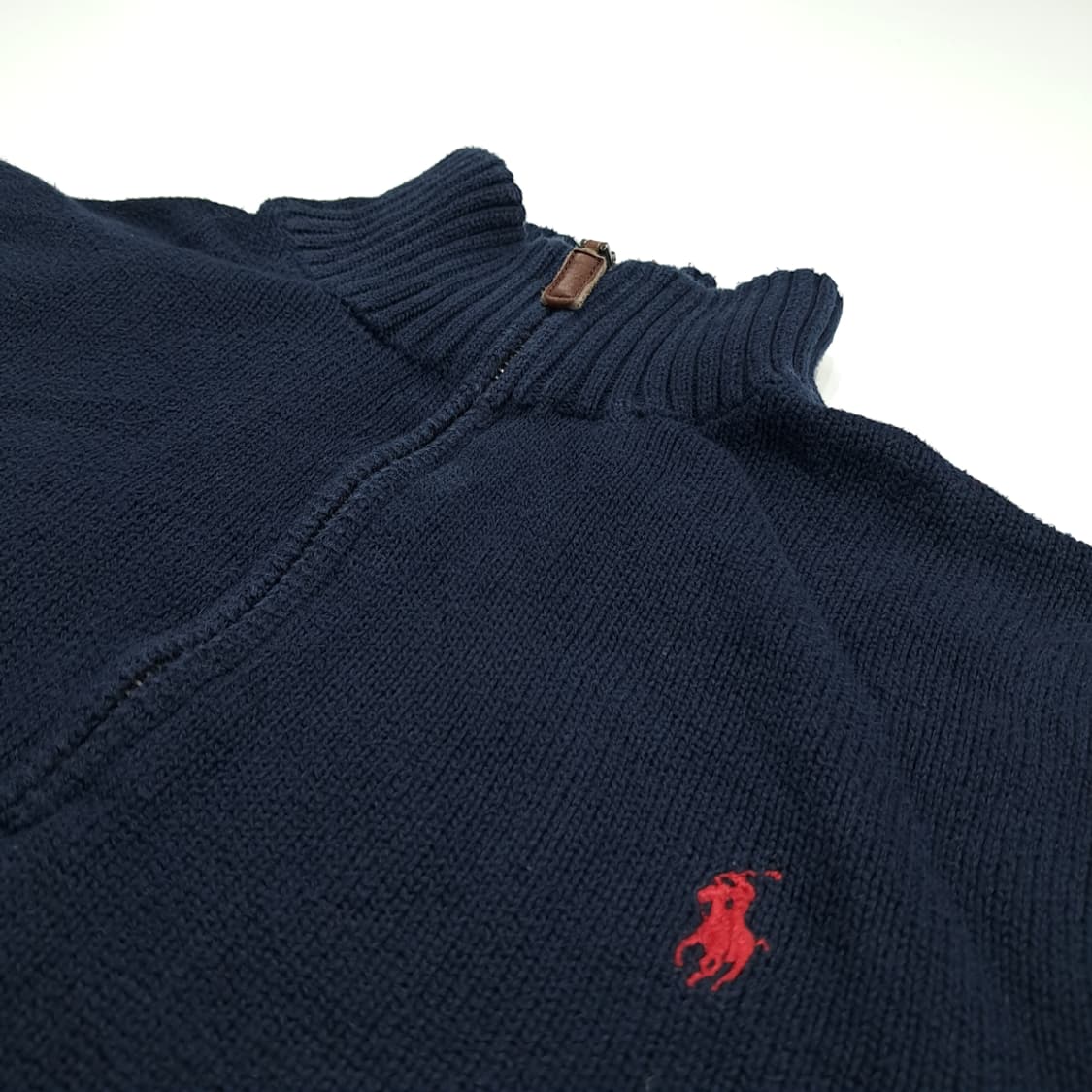 CN657 L 폴로 랄프로렌 네이비 하프집업 긴팔 니트 스웨터 상품이미지5