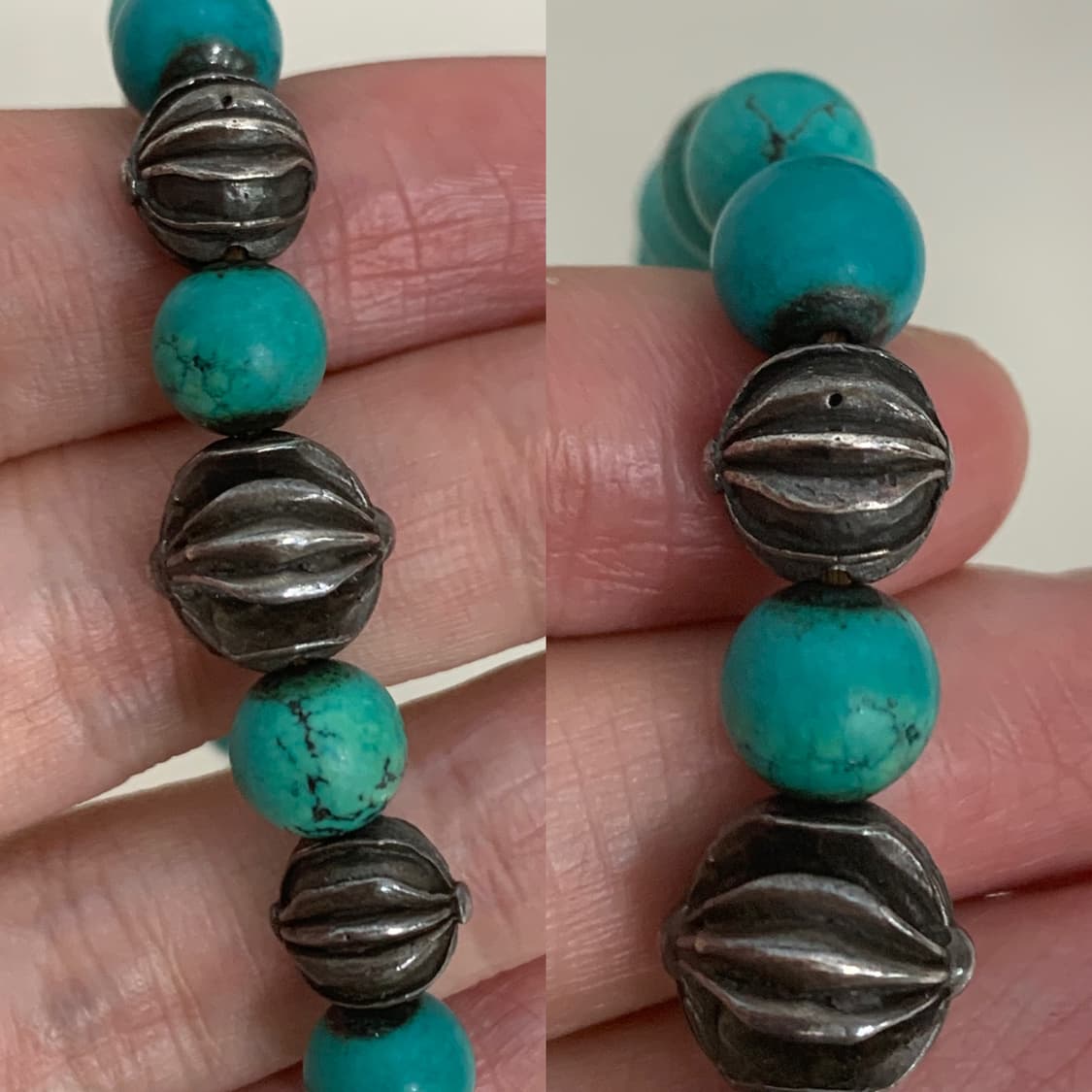 [8mm]크롬하츠 비즈 터키석 구슬 팔찌 실버 상품이미지5