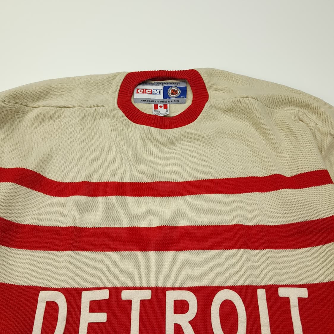 CL214 XL CCM 캐나다판 NHL 레드윙스 크림 하키스웨터 상품이미지2