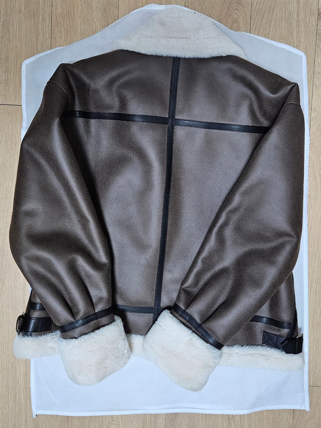 도프제이슨 무스탕 하이넥 레더 무톤 자켓 브라운 2xl xxl 상품이미지9