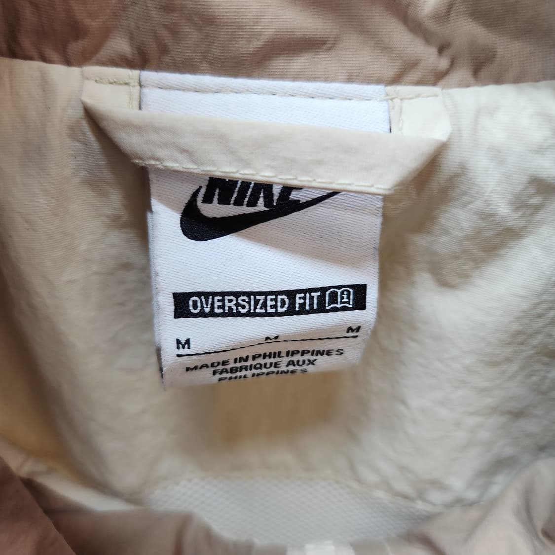 나이키 로고 배색 오버사이즈 나일론 바람막이 자켓 M(3XL) 상품이미지5
