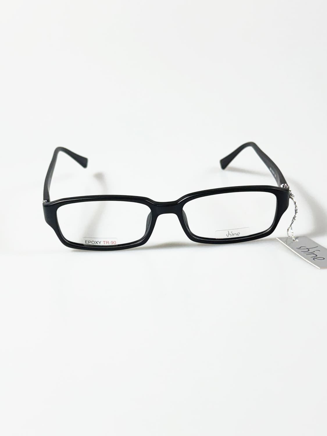 SHINE 맷블랙 뿔테 스퀘어 프레임 빈티지 안경 상품이미지3