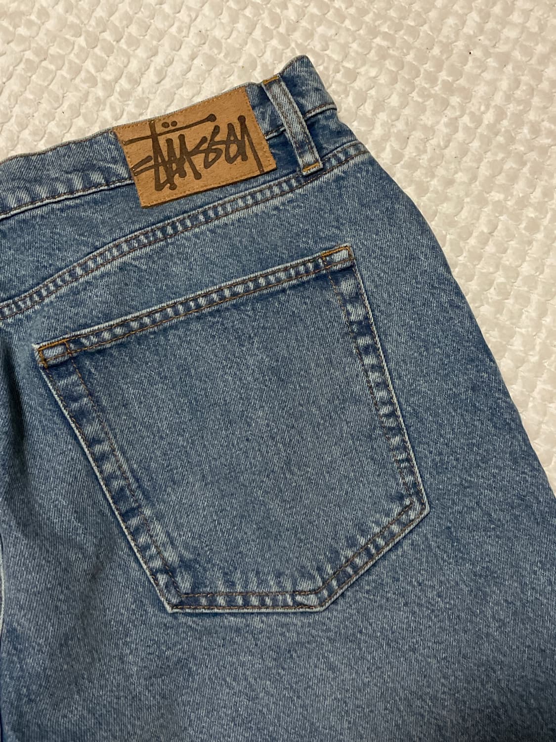 STUSSY 스투시 빅올진 루즈핏 워시드 블루 데님 팬츠 상품이미지8
