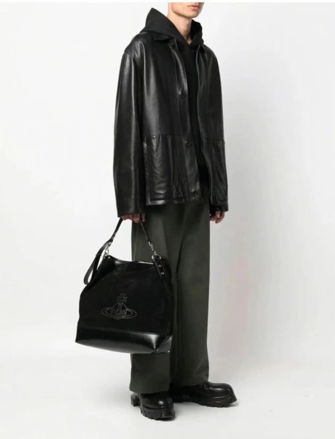 비비안웨스트우드 블랙 스웨이드 호보백 상품이미지3