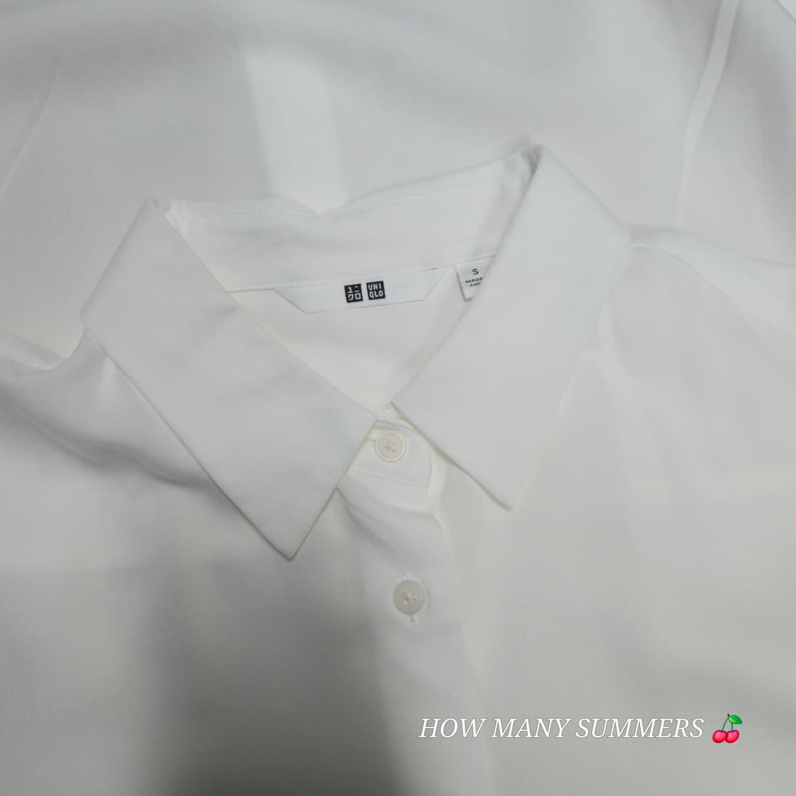 유니클로 여성 레이온 긴팔 셔츠 S 화이트 부드러운 소재 기본 블라우스
 상품이미지4