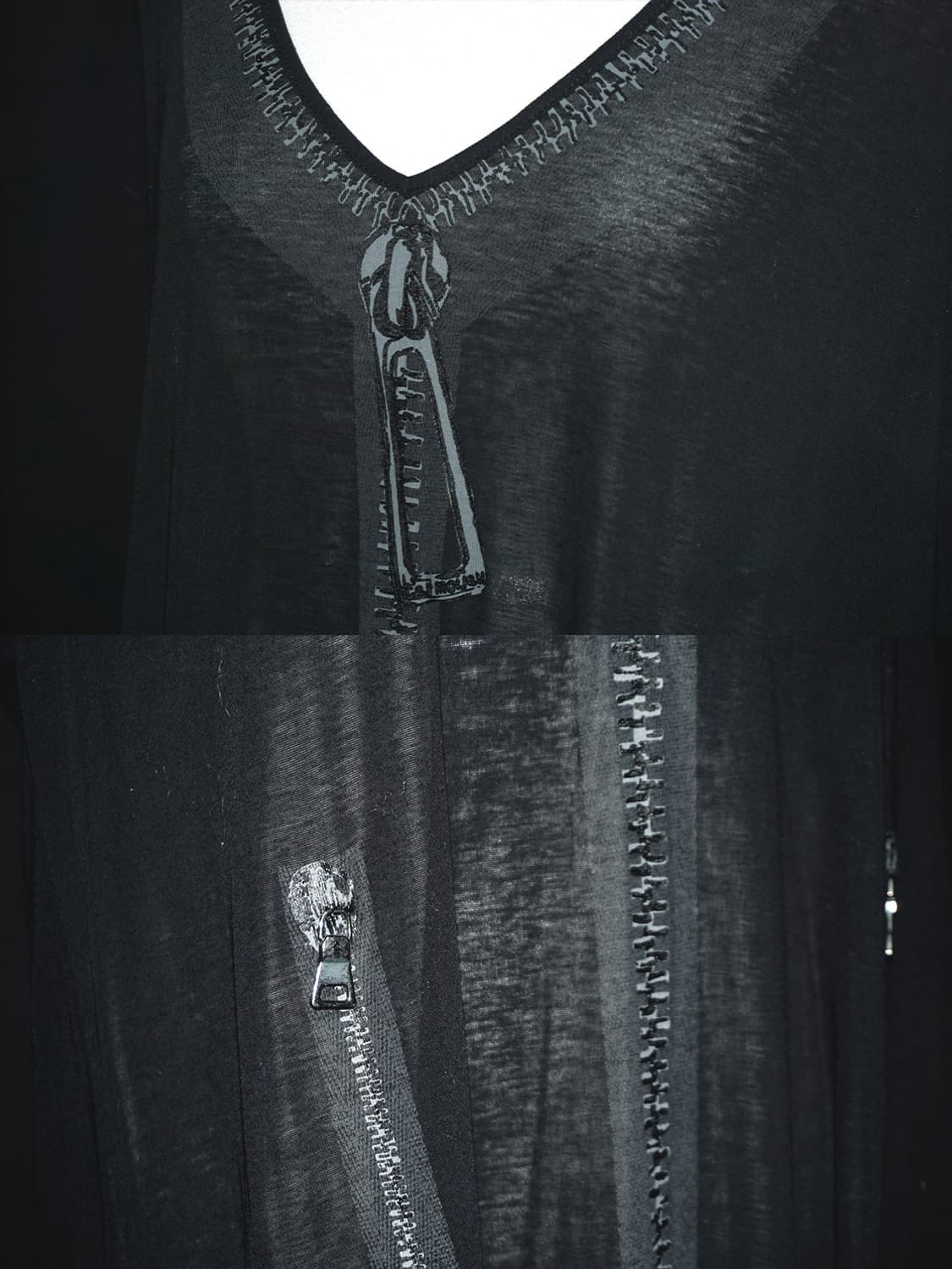 zip graphic see-through sleeveless  상품이미지3