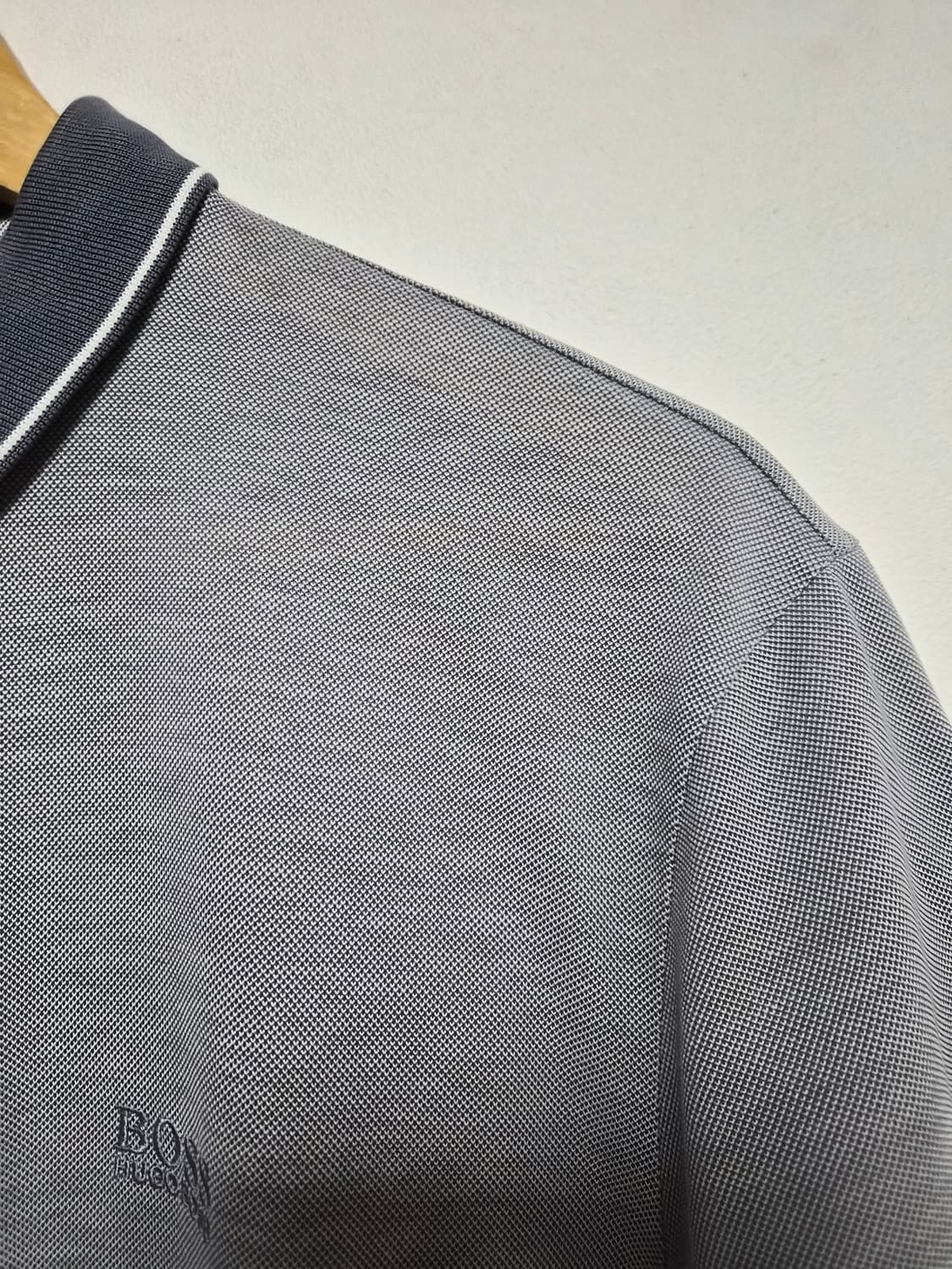 휴고보스Boss 메인 로고 그레이 반팔카라티 L - T113 상품이미지3