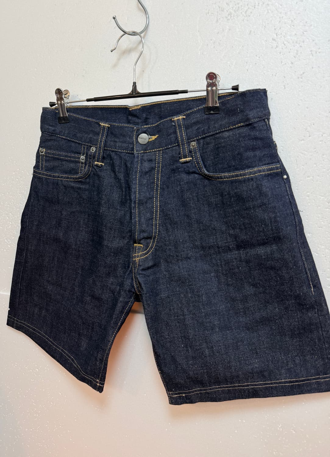 칼하트 WIP 데님 반바지 30 인치 생지 청반바지 남성 쇼츠 상품이미지2