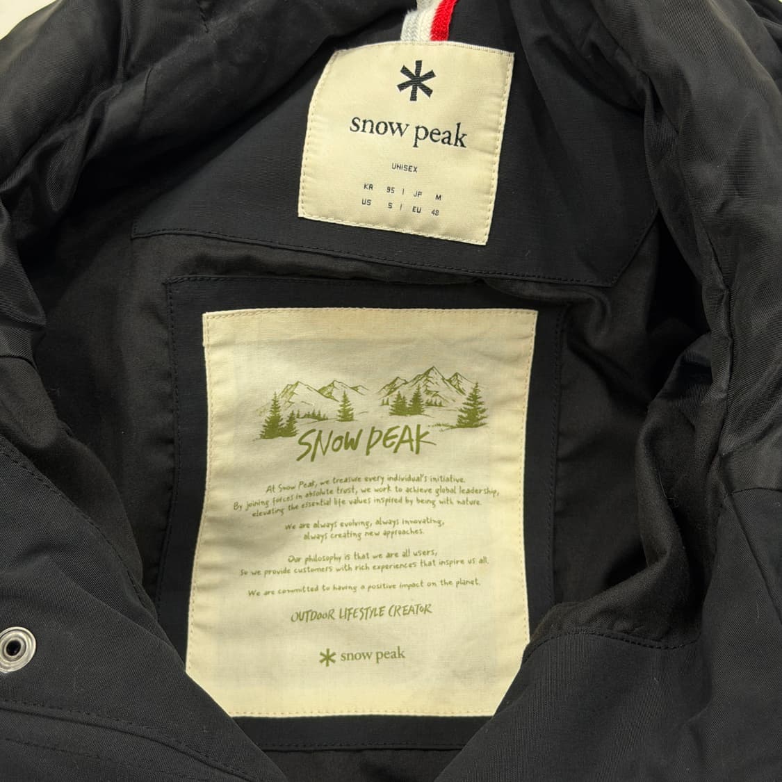 스노우피크 포켓 블랙 후드 자켓 M 상품이미지3