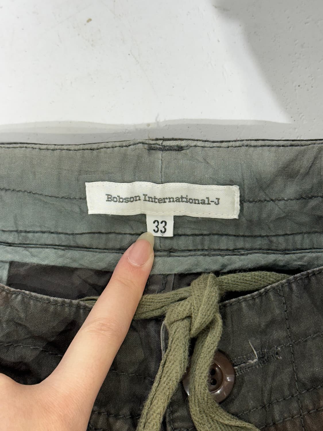 일본 빈티지 밀리터리 카모 카키 와이드 카고 팬츠 33 상품이미지7