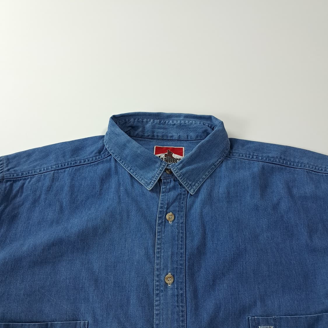 CK977 XL 말보로 90s 미국판 레드탭 중청 데님 셔츠 상품이미지2
